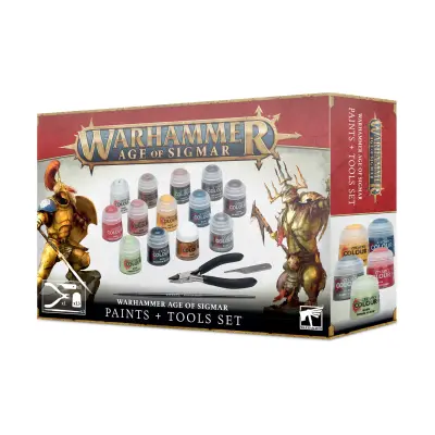 Kit 13 vopsele cu ustensile, warhammer age of sigmar, games workshop, model 80-17 b